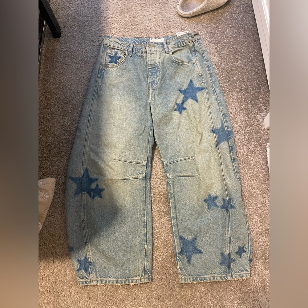 Free People star barrel jeans